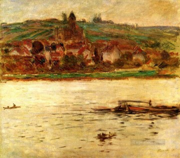  Seine Canvas - Barge on the Seine at Vertheuil Claude Monet